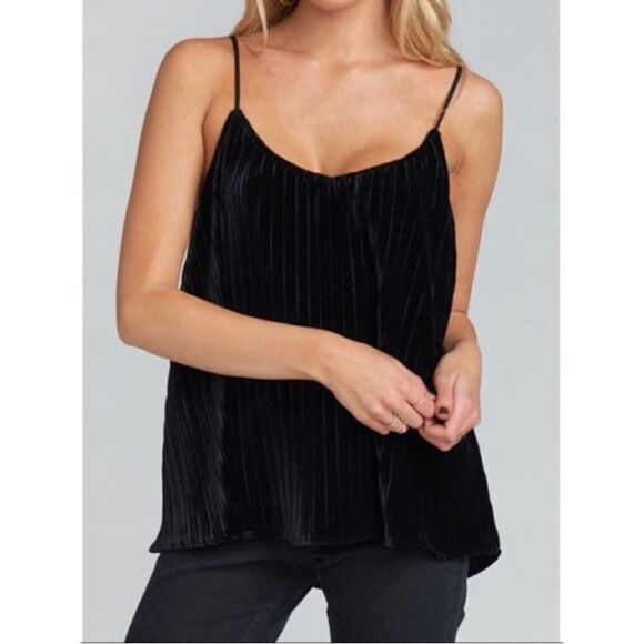 ❤️ Show Me Your MuMu Julia Top Women’s Black Velvet Top Size Small - Picture 1 of 9